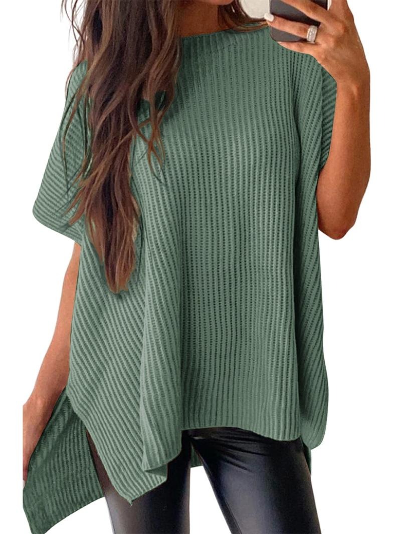 Women’s Solid Knit Puff Sleeve Sweater