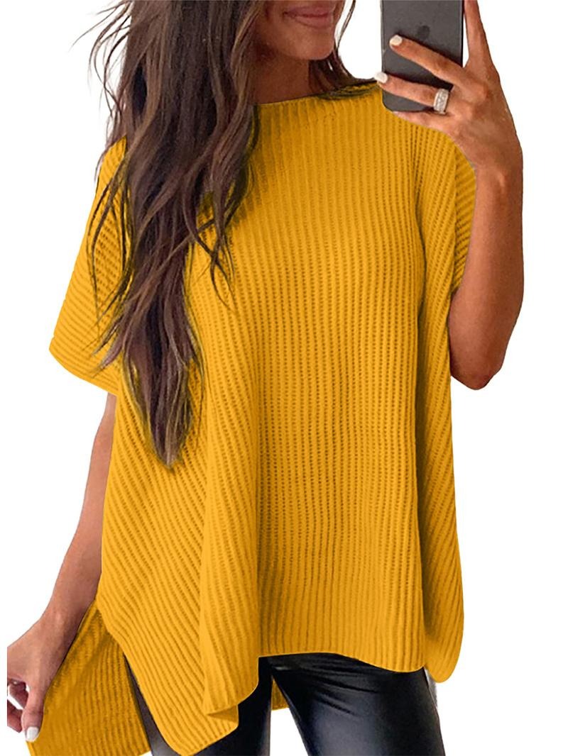 Women’s Solid Knit Puff Sleeve Sweater