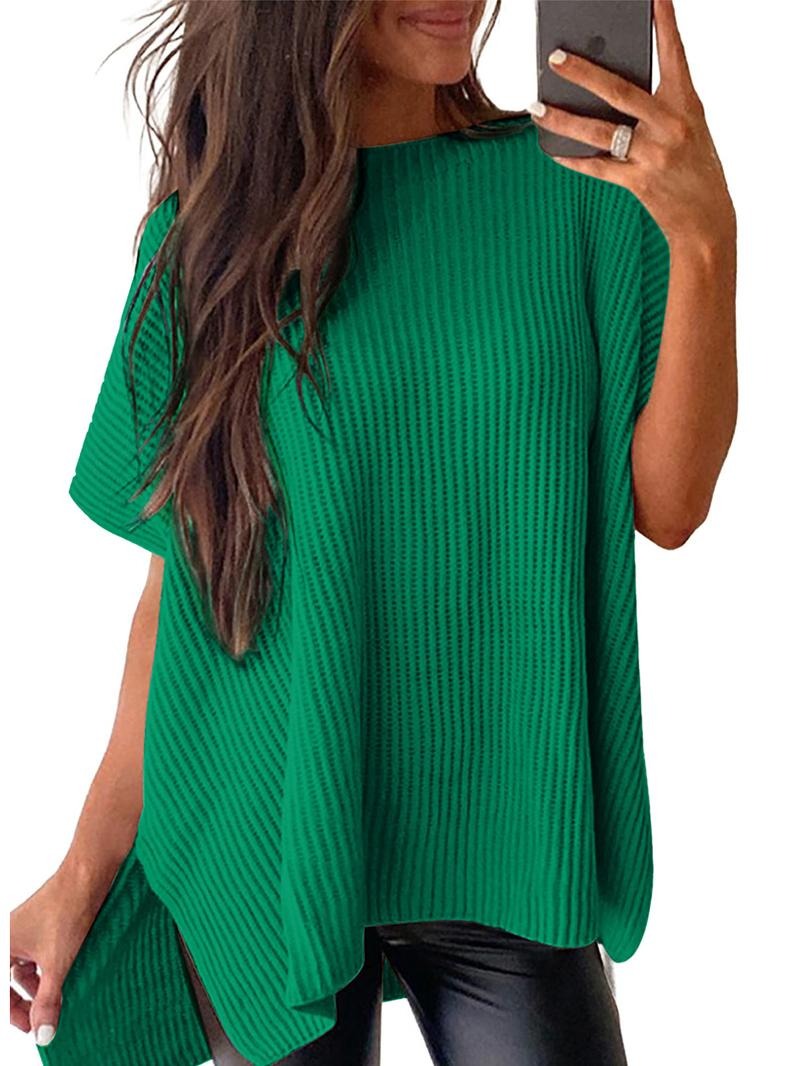 Women’s Solid Knit Puff Sleeve Sweater
