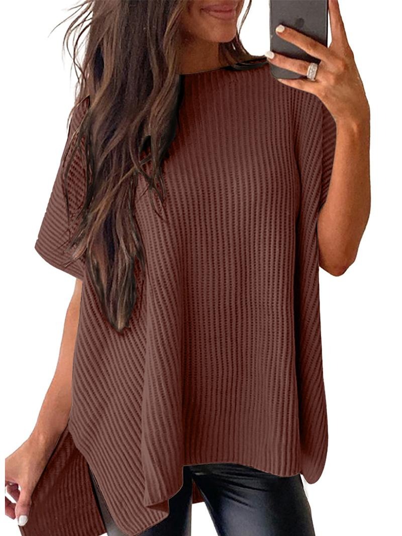Women’s Solid Knit Puff Sleeve Sweater