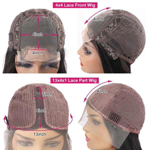 4X4 and 13X4 Lace Front Wigs Displayed On a Mannequin Head