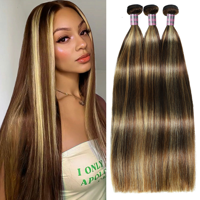 15A Premium Honey Blonde Perfection! 100% Unprocessed Raw Human Hair Bundles in Stunning P4/27 Shade
