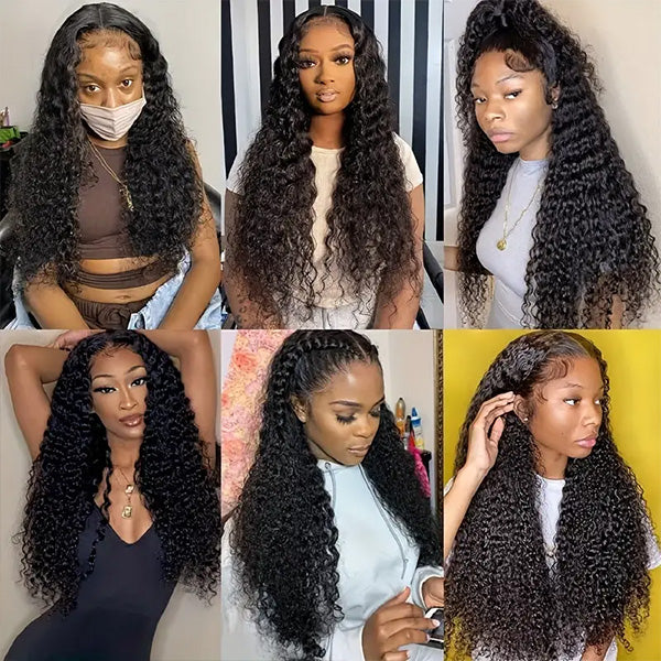 Women Showcasing Ishow Hair Deep Wave Bundles With Natural Black Soft Curls