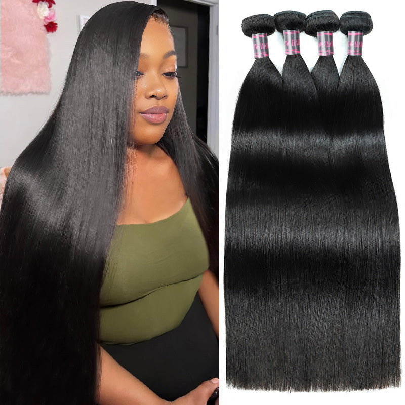 15A Premium Virgin Hair Perfection! Silky 1B Straight Bundles - 100% Unprocessed Raw Human Hair
