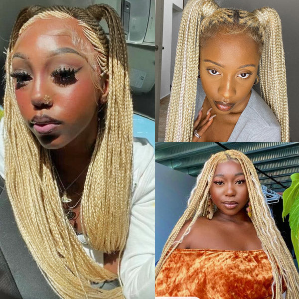 Women With 613 Blonde Braided Hairstyles - Ishow Hair