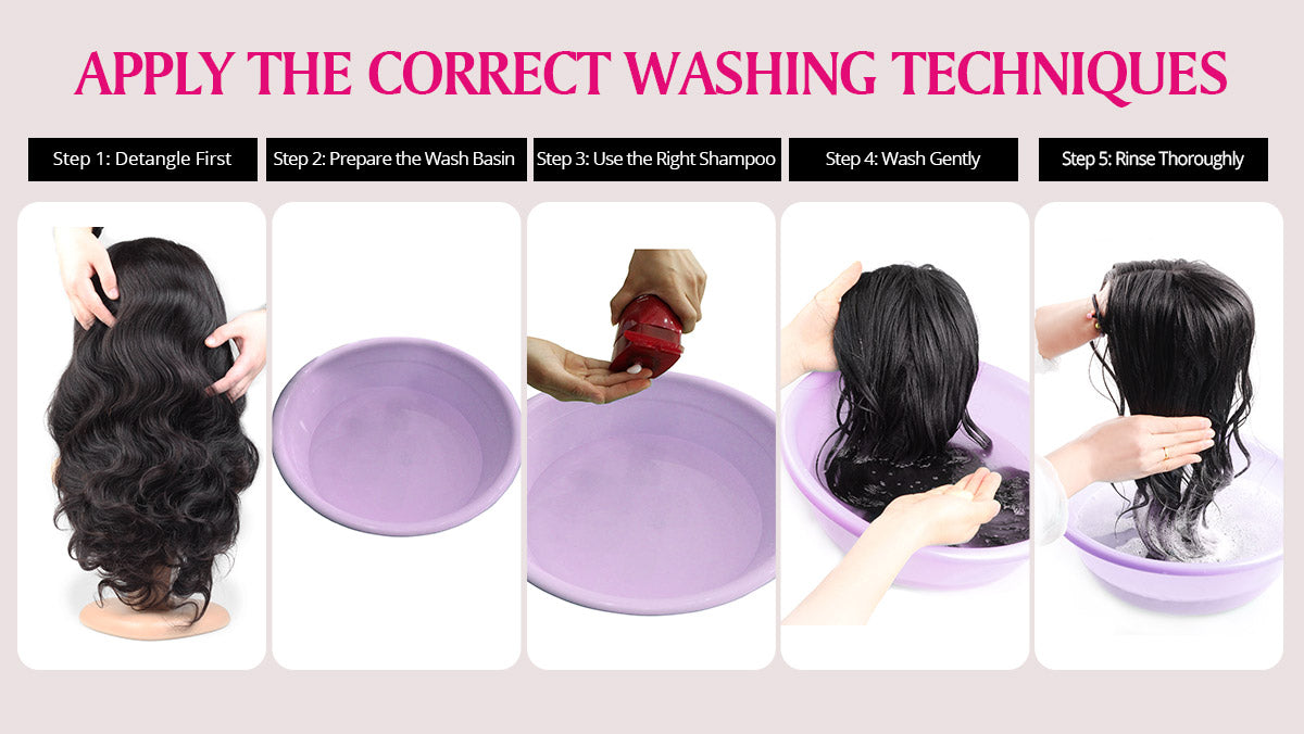 Correct Washing Step for Burgundy Wig