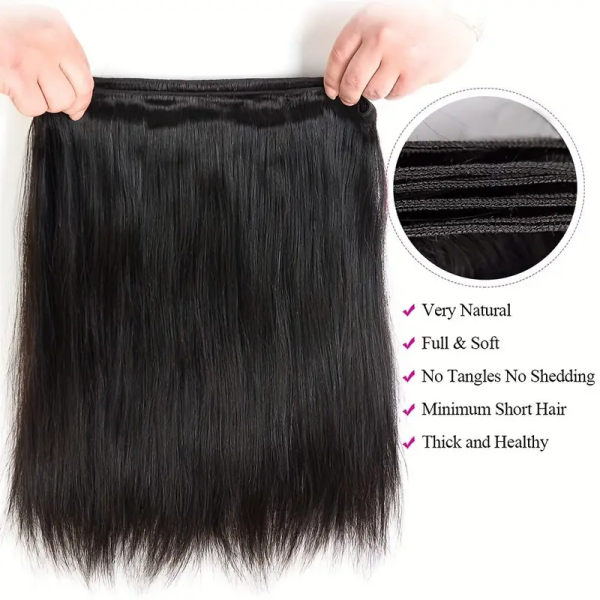 Silky Straight Brazilian Hair Bundle, Thick and Healthy With No Shedding Or Tangles