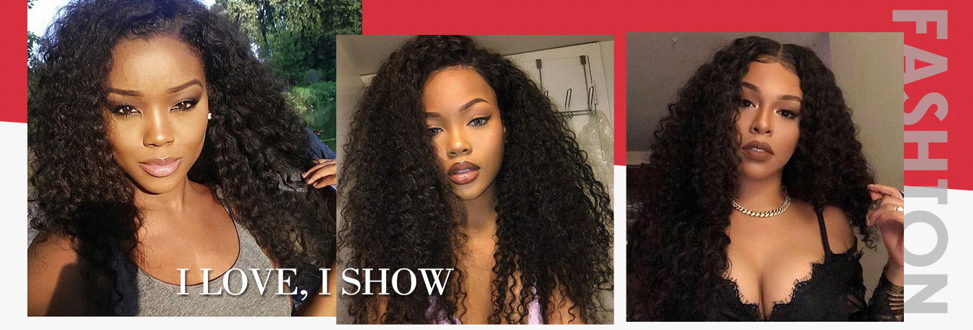 Curly Hair Weave 2 Bundles with 360 Lace Frontal Ishow Human Hair Extensions