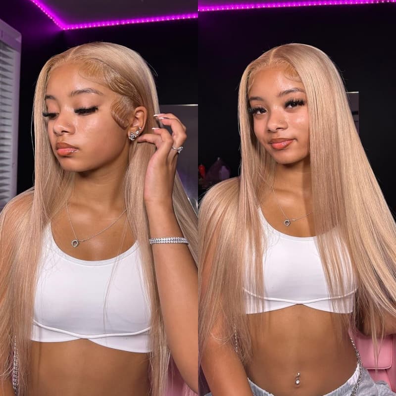 Woman With Ishow Cozy Blonde Light #27 Glueless Human Hair Wig