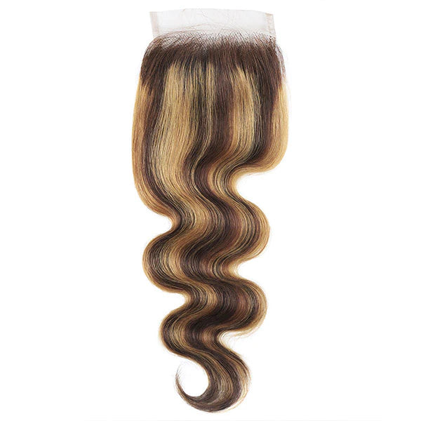 P4/27 Highlight Lace Closure With Body Wave Texture and Soft Waves