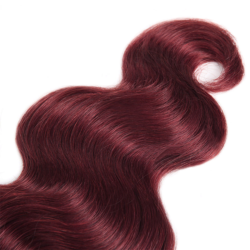 Burgundy Bundles with Closure Body Wave 3 Bundles With Human Hair Brazilian Hair