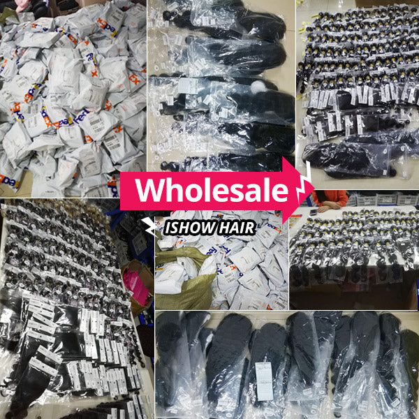 Wholesale Human Hair Bundles and Closures Packaged for Ishow Hair