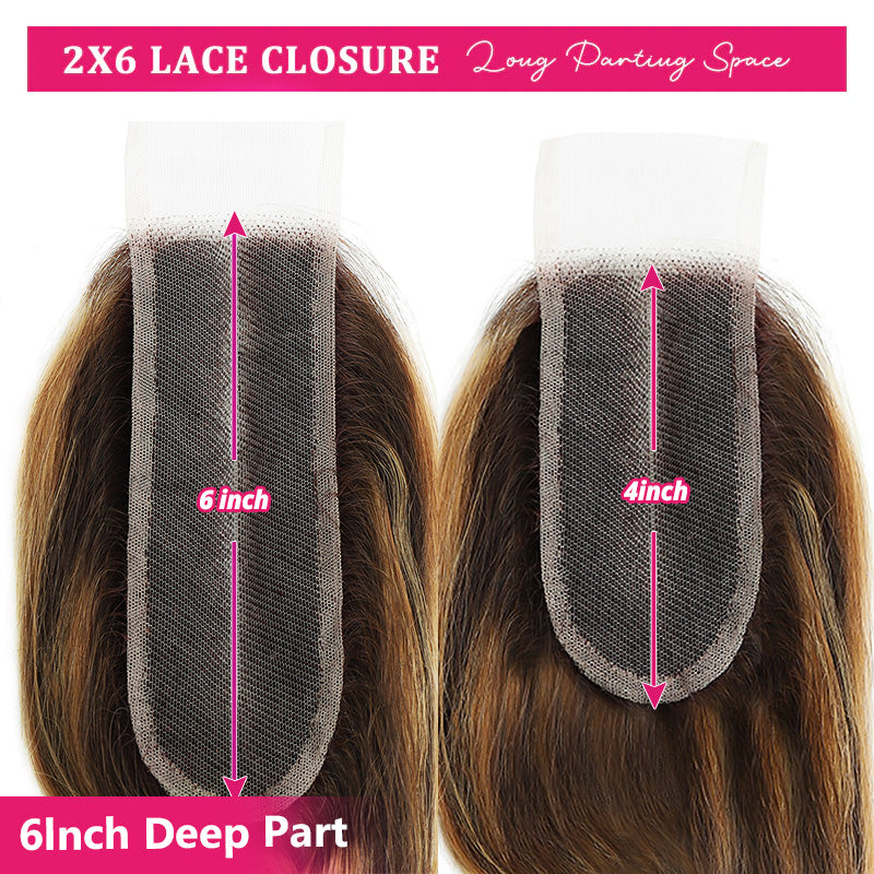 Comparsion With P4/27 2x6 Lace Closure And Other One, Former Is More Deeper Parting