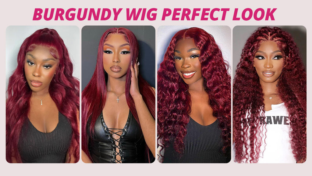 Perfect Look for Bautiful Girl With Burgundy Wigs