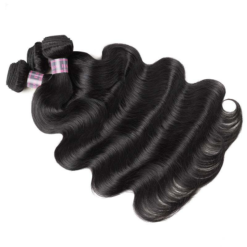 Ishow Body Wave 3 Bundles with 13x4 Lace Frontal Closure Virgin Brazilian Human Hair