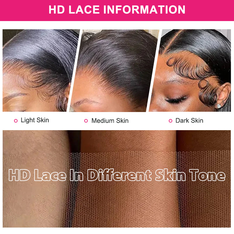 Showcase of HD Lace On Various Skin Tones: Light, Medium, Dark