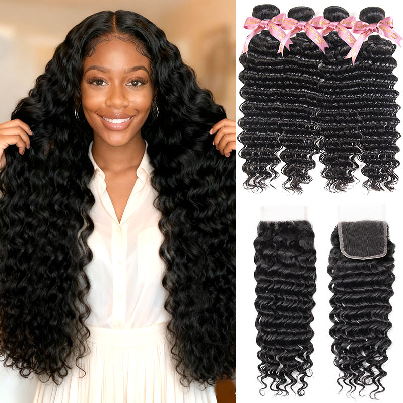 Loose Deep Wave Hairstyle With 4 Bundles and HD Lace Closure