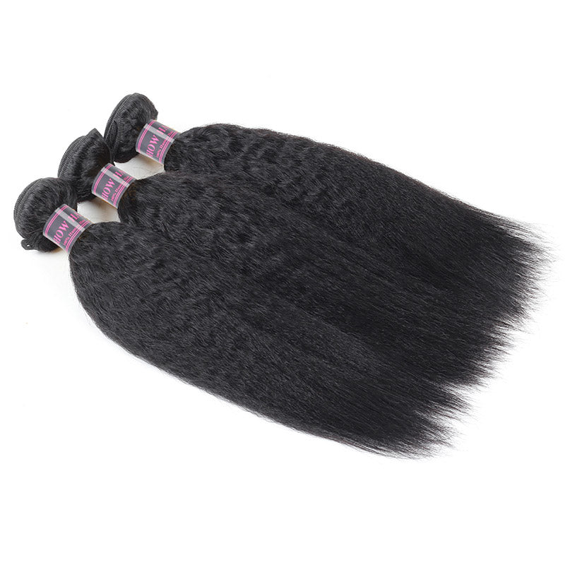 Human Hair Bundles of Weave Ishow Malaysian Yaki Straight Hair Extensions 3 Bundles Deal Remy Hair Weave Bundles - IshowVirginHair