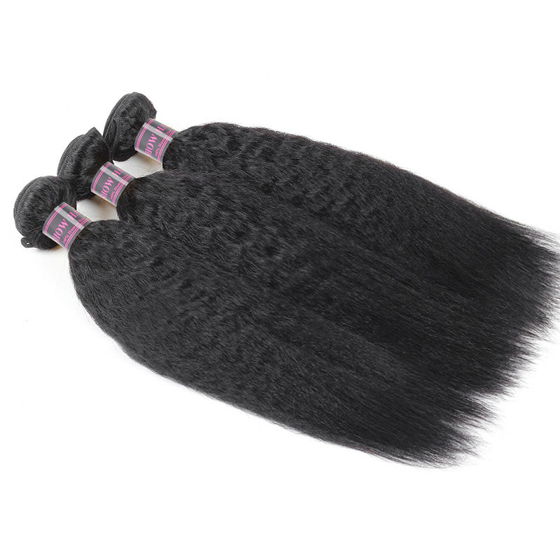 Human Hair Bundles of Weave Ishow Malaysian Yaki Straight Hair Extensions 3 Bundles Deal Remy Hair Weave Bundles - IshowVirginHair