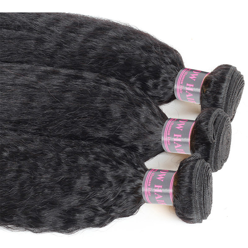 Human Hair Bundles of Weave Ishow Malaysian Yaki Straight Hair Extensions 3 Bundles Deal Remy Hair Weave Bundles - IshowVirginHair