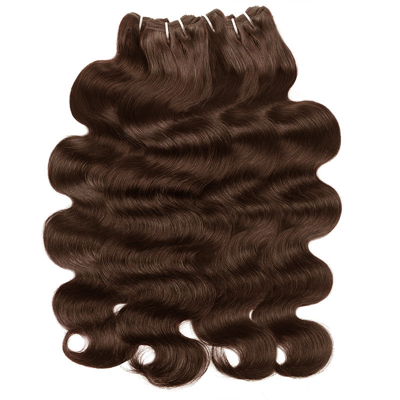 Four Pieces Of Upgrade 12A Grade Brown Color Body Wave Human Hair Bundles