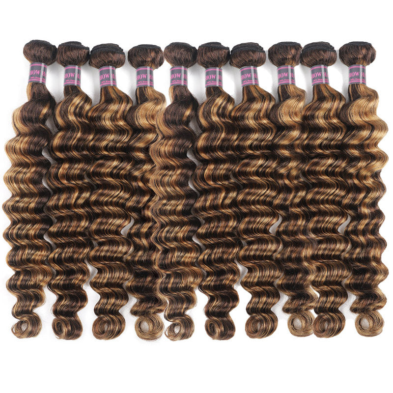 Wholesale P4/27 Honey Blonde Bundles - Loose Deep Wave Human Hair