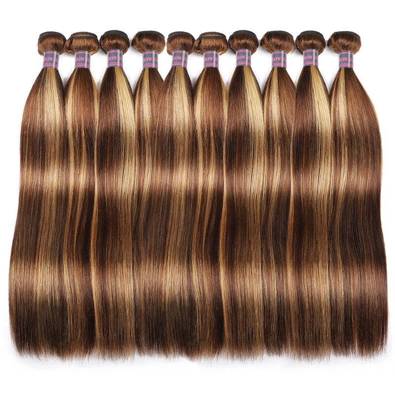 P4/27 Honey Blonde Highlight Hair Bundles