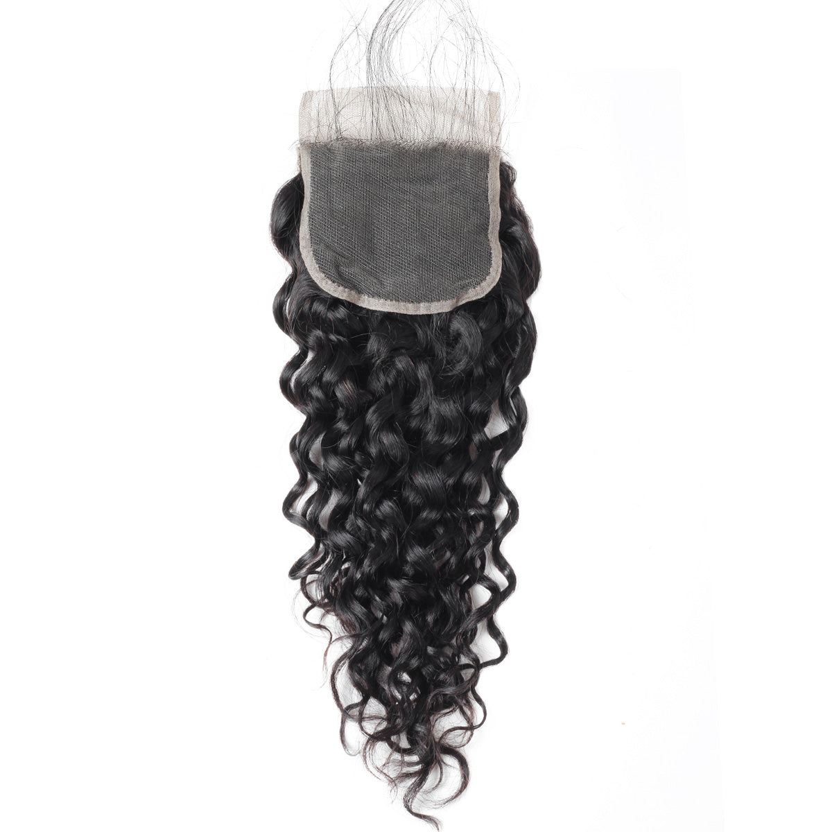 Natural Black Water Wave 4X4 Lace Closure With Soft Curls
