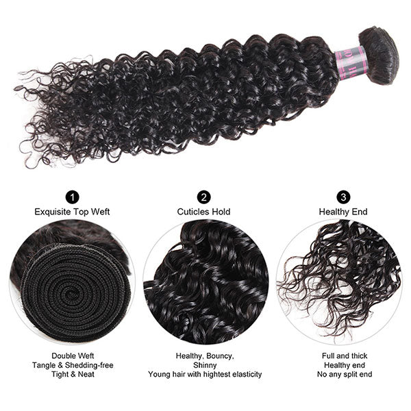 Jerry Curly 4 Bundles of 100% Human Hair, Showcasing Soft, Shiny Curls
