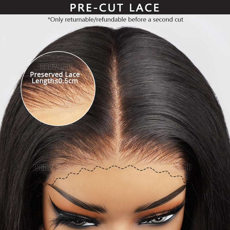 Close-Up of Pre-Cut Lace With Natural Hairline for Ishow PPB Wig