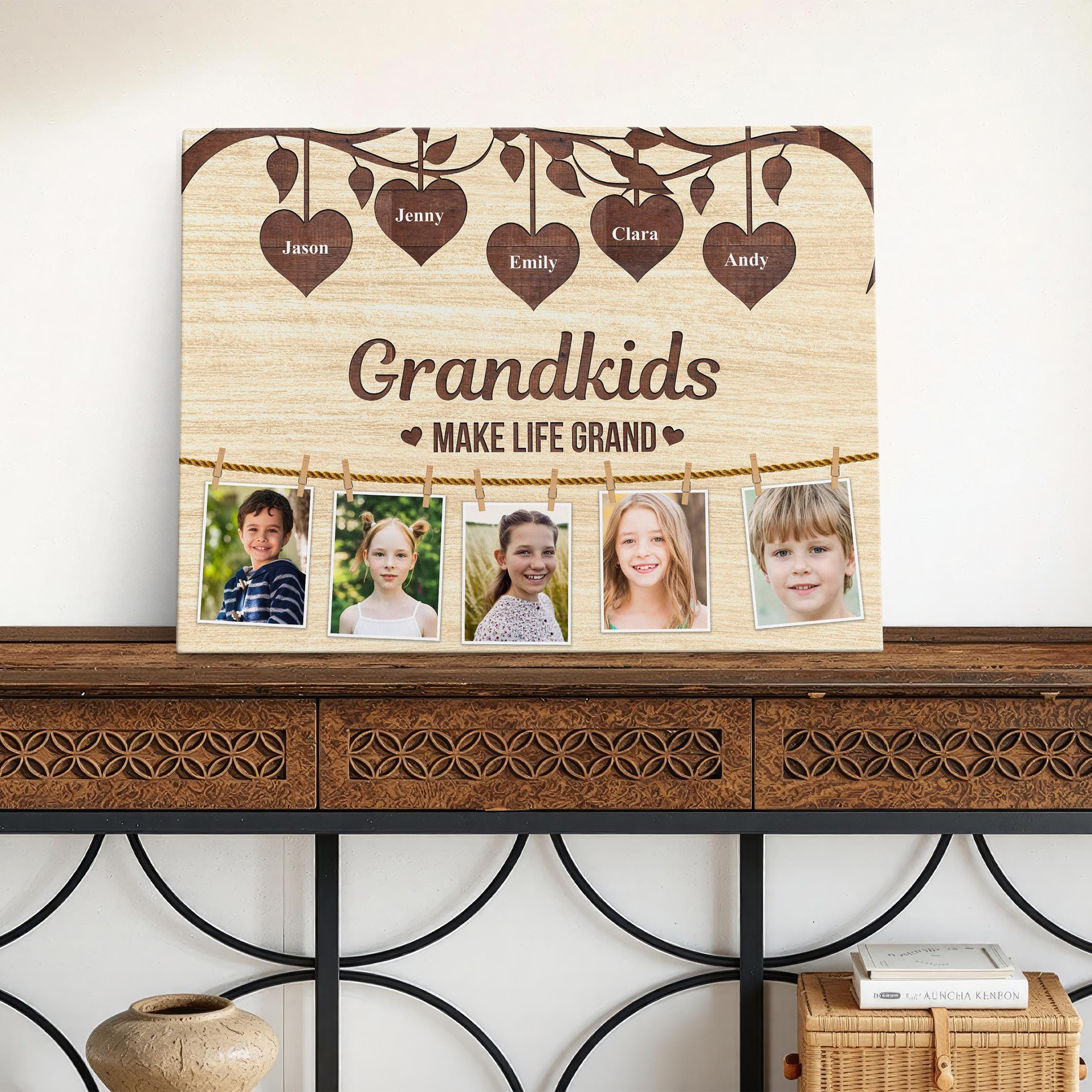 Personalized Photo Collage Gift for Grandparents Custom Family Picture Frame for Grandma and Grandpa