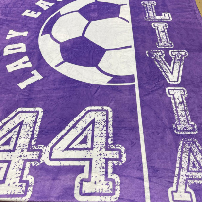 Personalized Soccer Blanket – Custom Team Name & Number