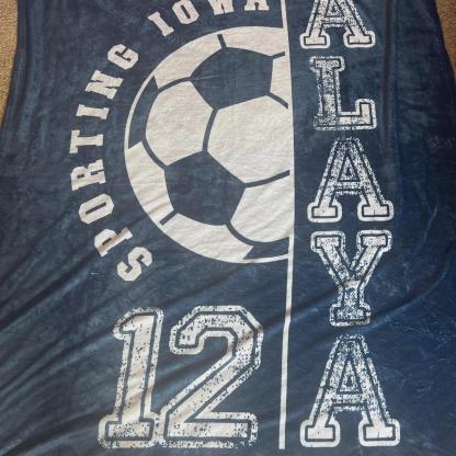 Personalized Soccer Blanket – Custom Team Name & Number