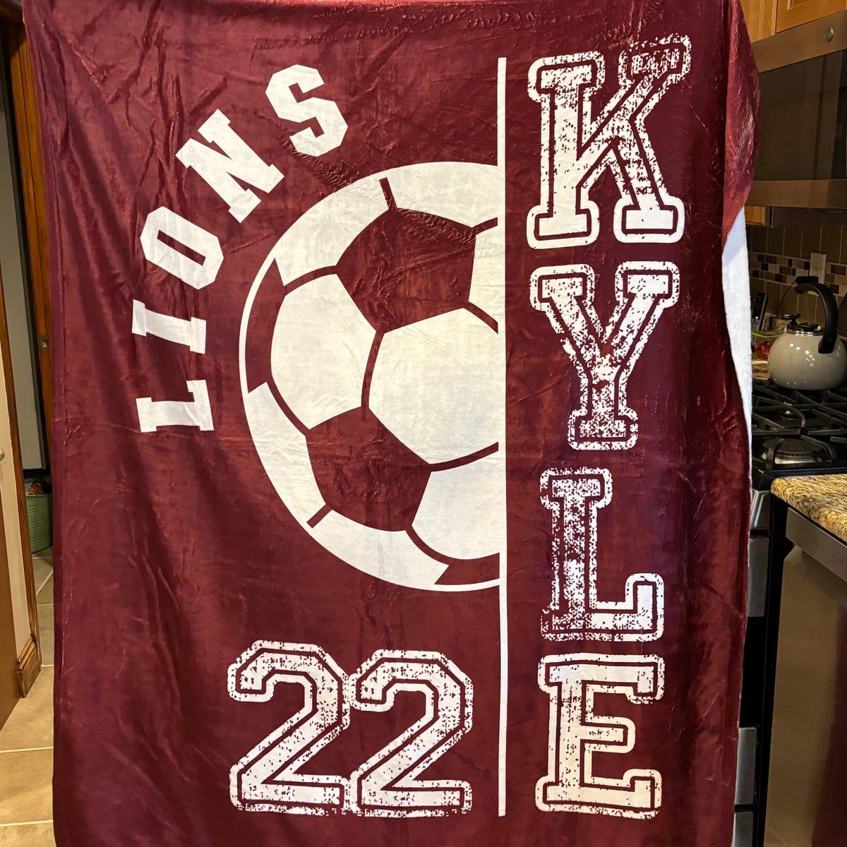 Personalized Soccer Blanket – Custom Team Name & Number