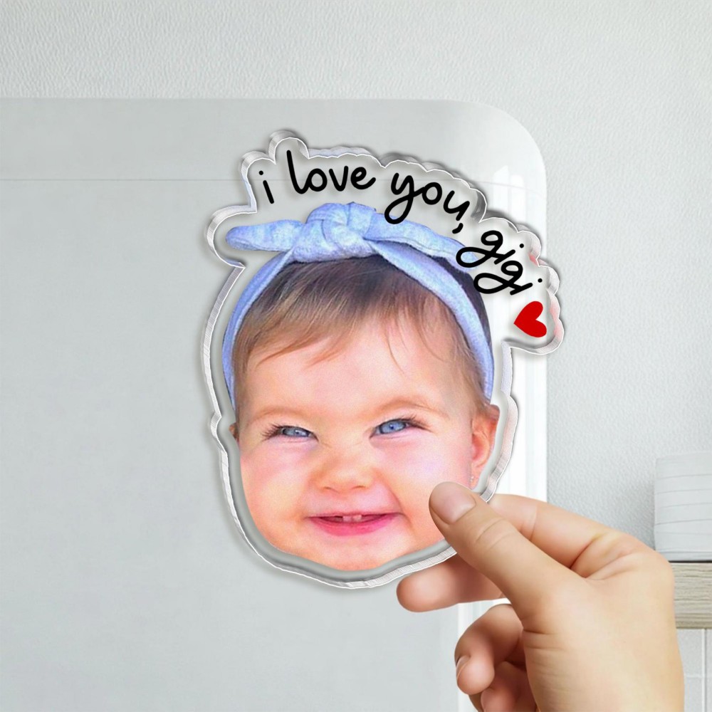Personalized Baby Photo Magnet Custom Acrylic Magnet Gift for Grandma from Grandkids