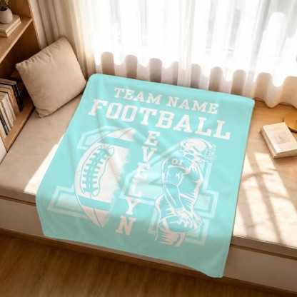 Personalized Football Team Blanket – Custom Player Name & Number