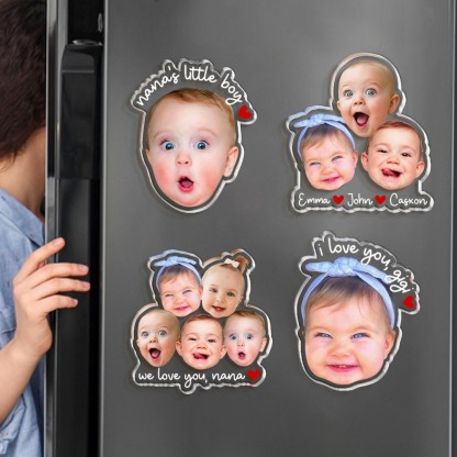 Personalized Baby Photo Magnet Custom Acrylic Magnet Gift for Grandma from Grandkids