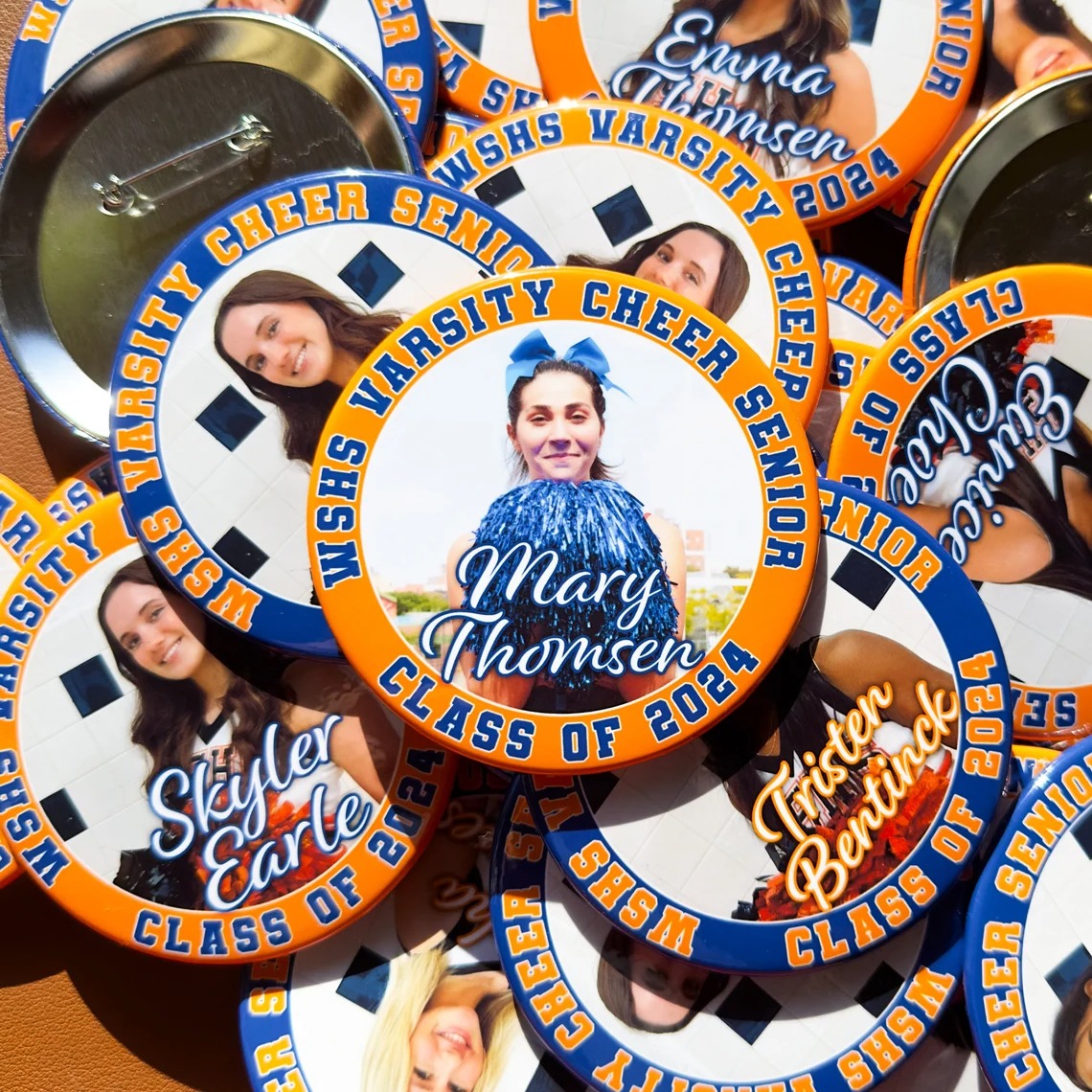 Personalized Photo Button Custom Picture and Text Pinback for Graduation Birthday Anniversary and Special Events