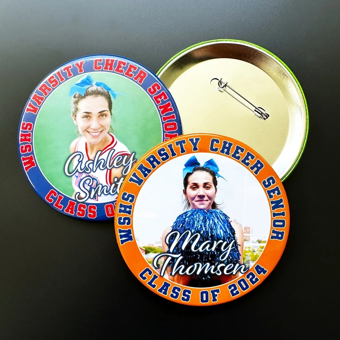 Personalized Photo Button Custom Picture and Text Pinback for Graduation Birthday Anniversary and Special Events