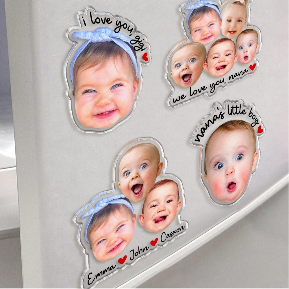 Personalized Baby Photo Magnet Custom Acrylic Magnet Gift for Grandma from Grandkids