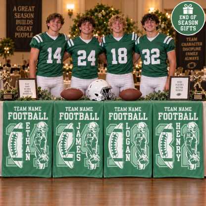 Personalized Football Team Blanket – Custom Player Name & Number
