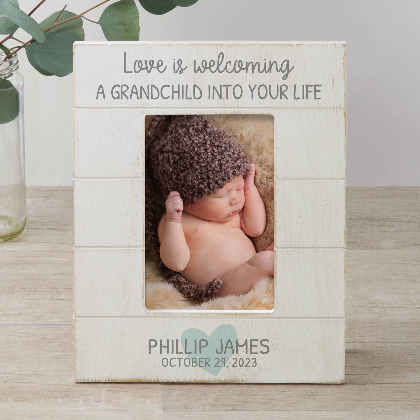 Personalized Grandparents Wood Picture Frame Love Is Custom Baby Photo Frame