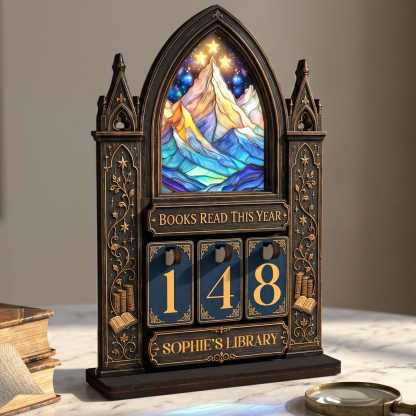 Personalized Fantasy Book Tracker Wooden Reading Counter Custom Night Court Library Decor for Book Lovers