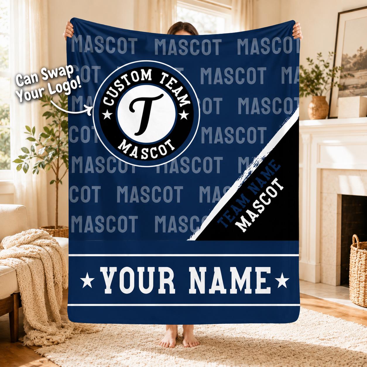 Personalized Sports Team Blanket – Custom Mascot & Name