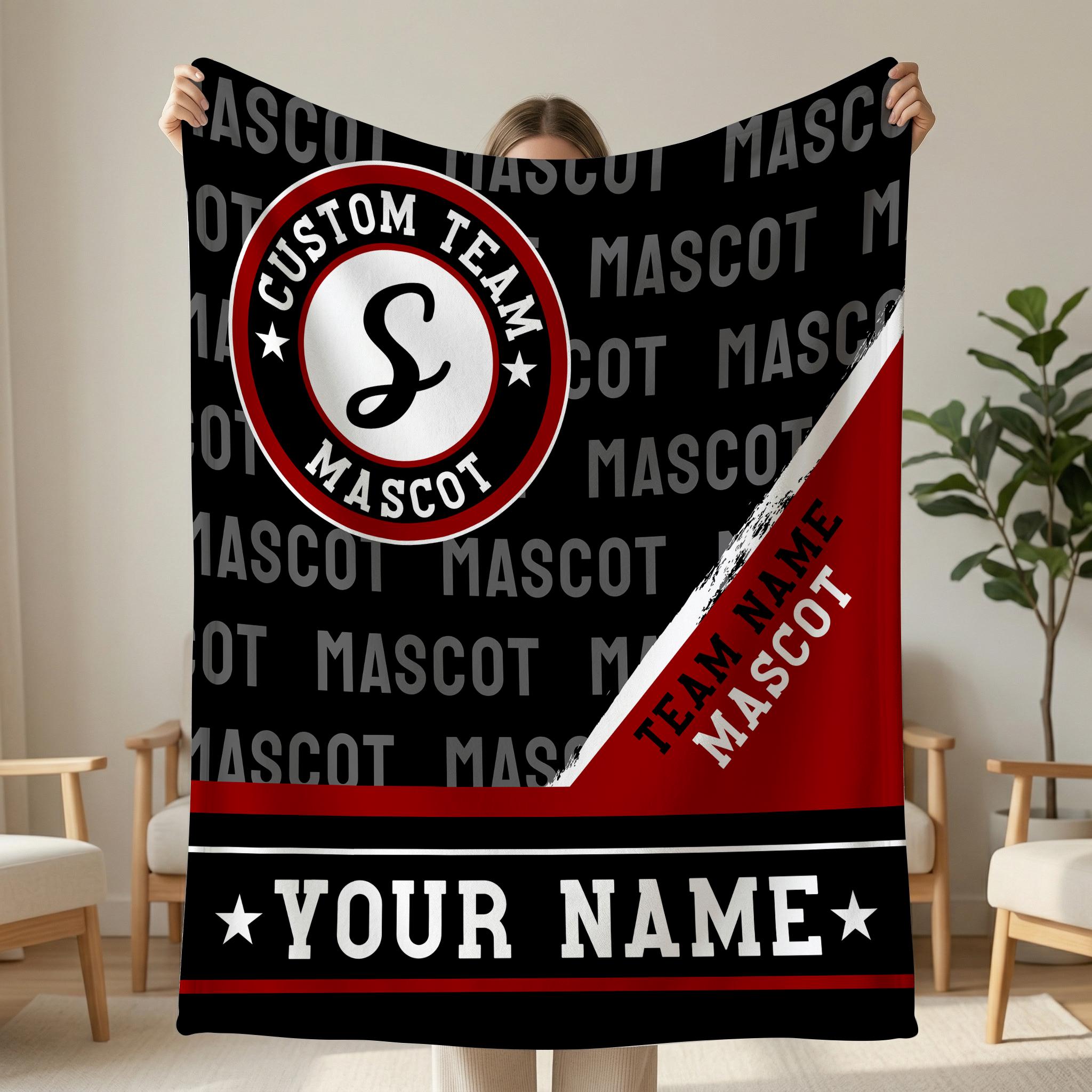 Personalized Sports Team Blanket – Custom Mascot & Name