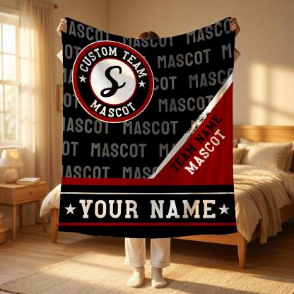 Personalized Sports Team Blanket – Custom Mascot & Name
