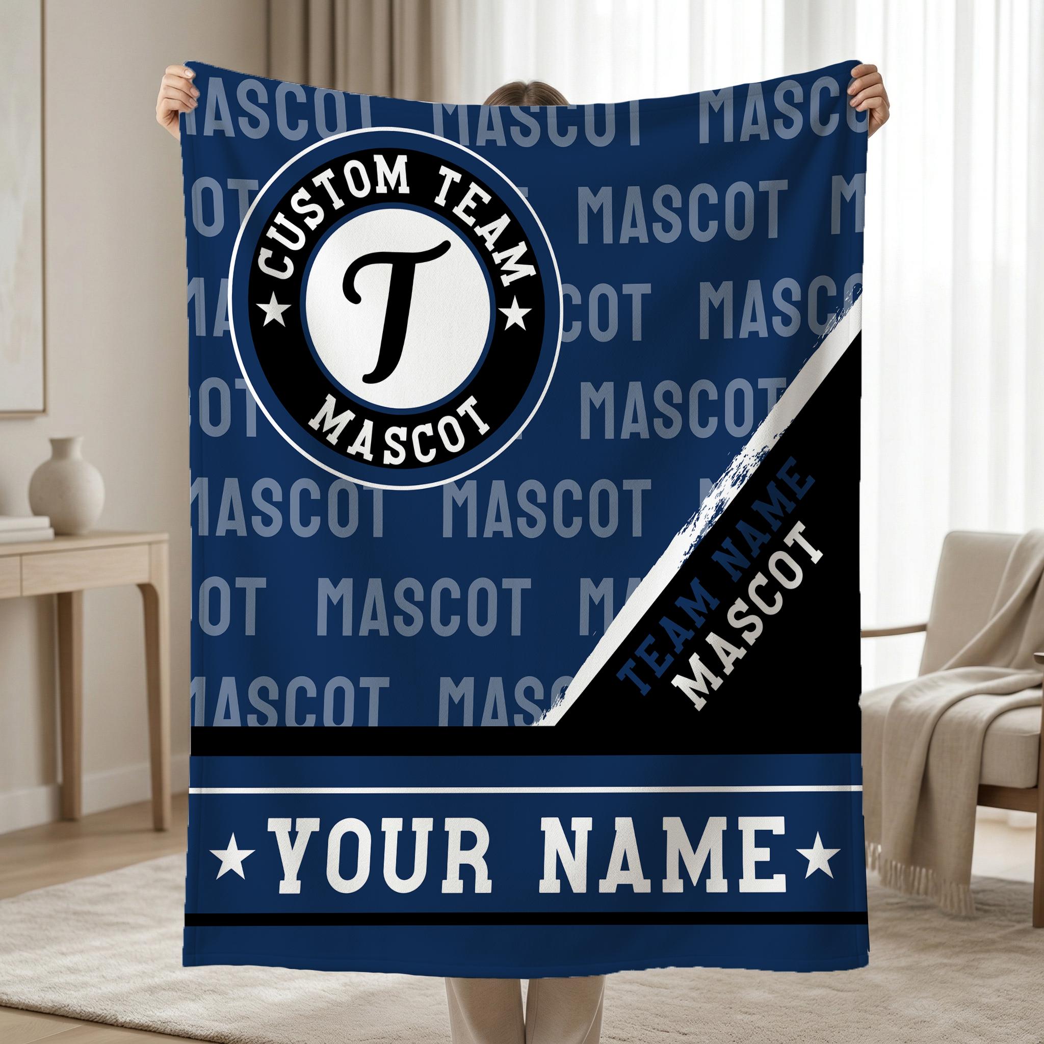 Personalized Sports Team Blanket – Custom Mascot & Name