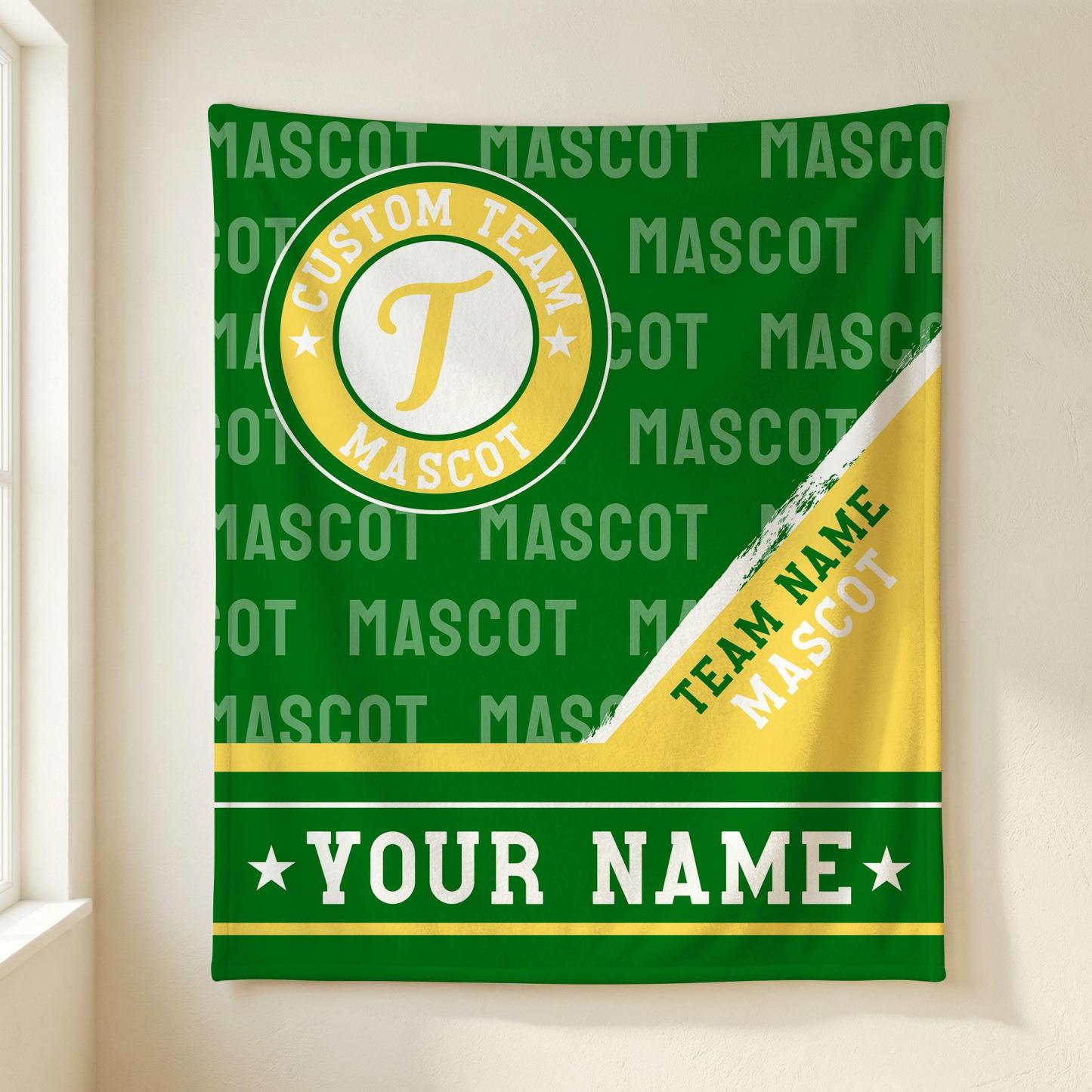 Personalized Sports Team Blanket – Custom Mascot & Name