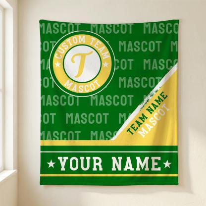 Personalized Sports Team Blanket – Custom Mascot & Name