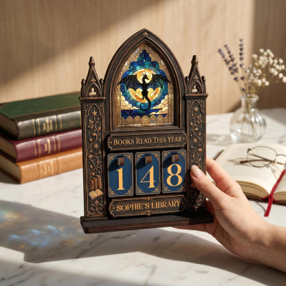 Personalized Fantasy Book Tracker Wooden Reading Counter Custom Night Court Library Decor for Book Lovers